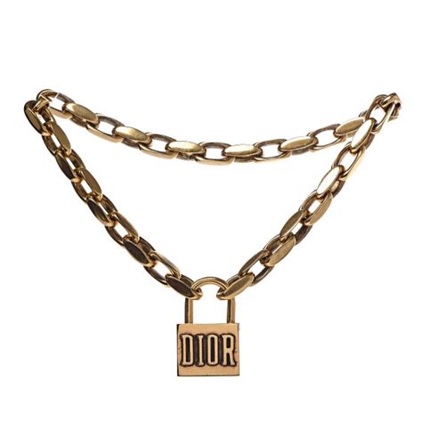 dior lock necklace gold free shipping|christian Dior locket necklace.